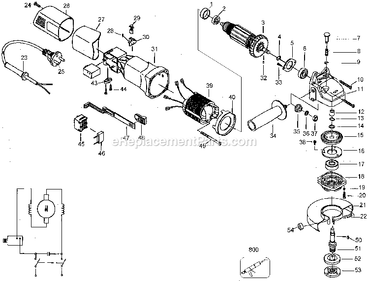 Black and Decker G720-B2 (Type 1) 4-1/2 Small Angle Grinder Power Tool Page A Diagram